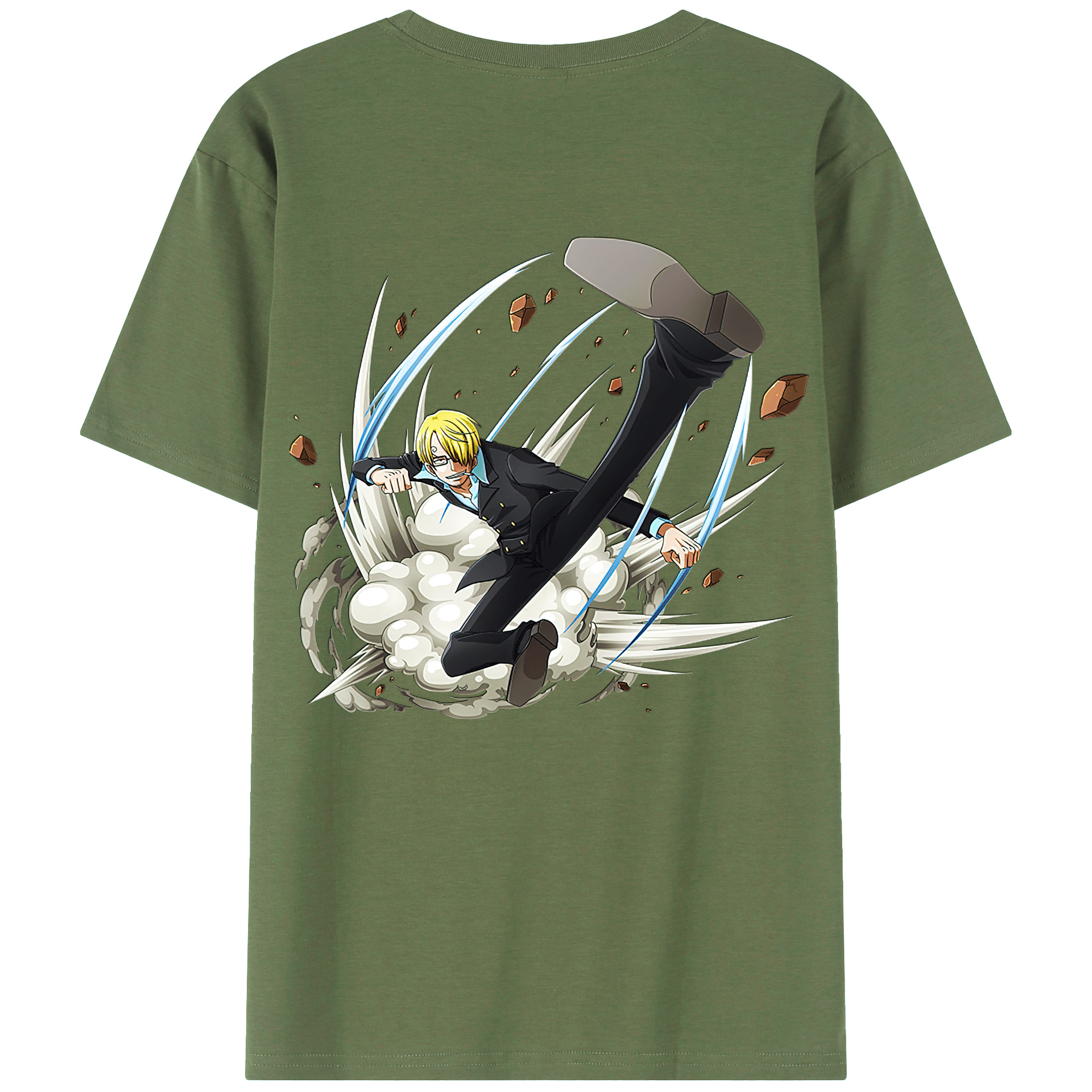 （画像用） ワンピース サンジ ONE PIECE Sanji 綿100％ メンズ半袖Tシャツ（バックプリント） 通気性
